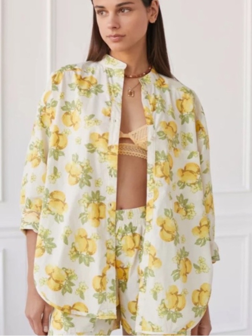 Urban Outfitters Lemon, Bailey Boyfriend Oversized Blouse. Size Med/Large. NWT.